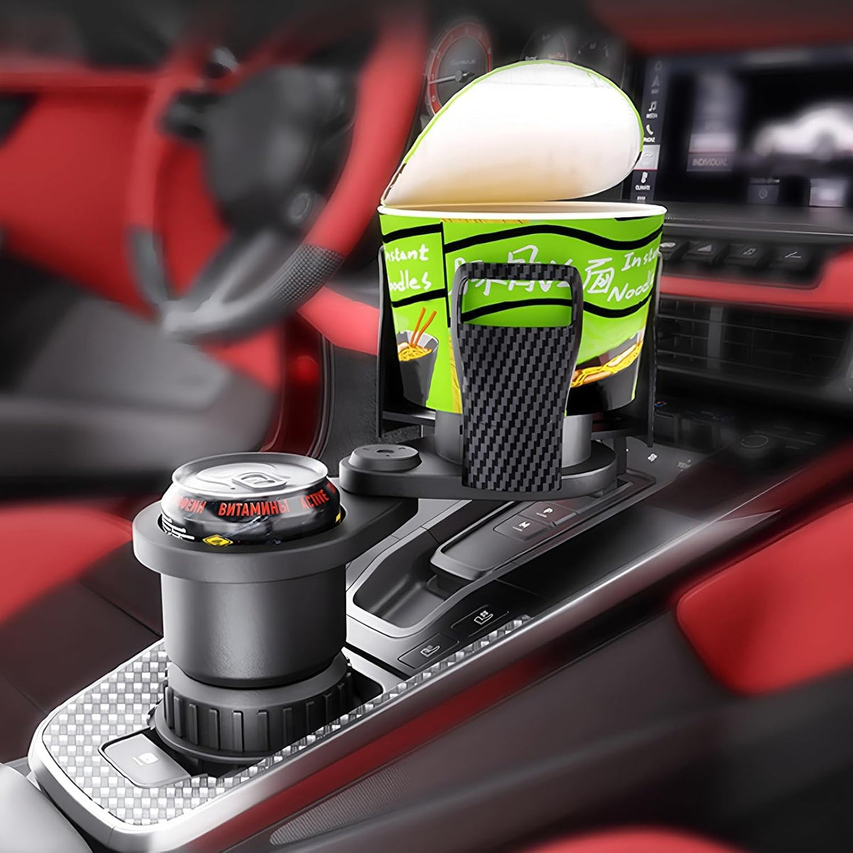 Car Cup Holder Expander for VW New Beetle (1998-2010), Dual Cup Holder Organizer Automotive Drink Holder Adapter Robust Interior Accessories