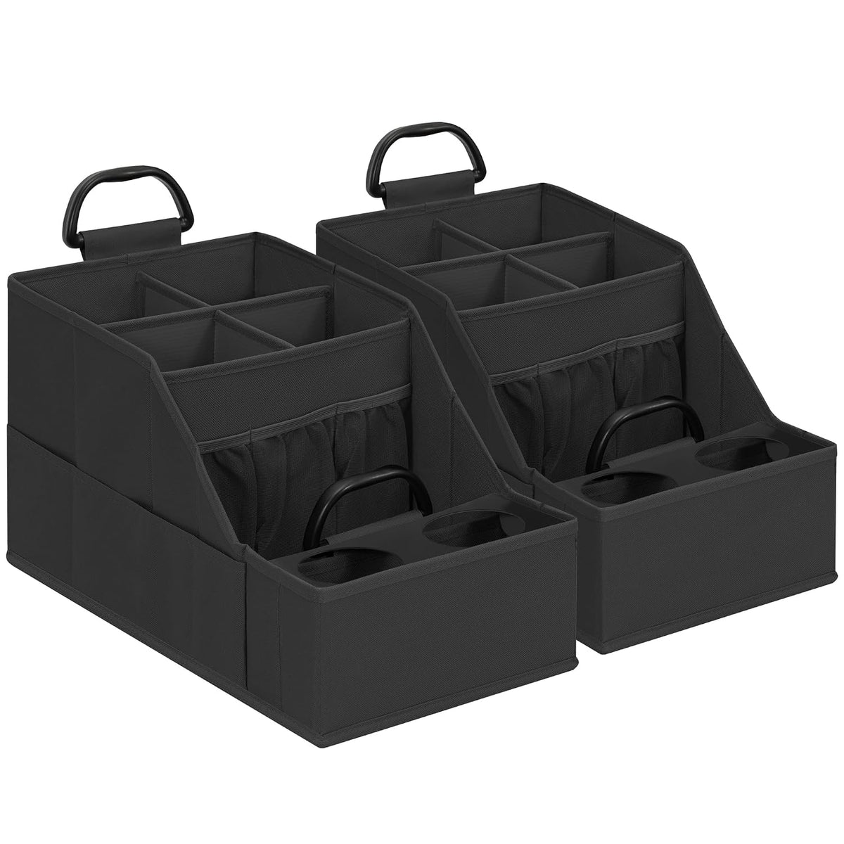 Car Seat Organizer Backseat Front Seat, Car Organizer With 12 Storage Compartments 2 Cup Holders, Snack Storage For Kids Baby, SUV Truck Van Collapsible Storage Bag For Travel, BK