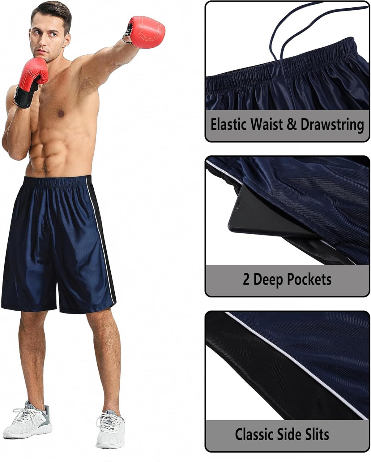 Skiennix Men's 11'' Basketball Shorts - Quick-Dry Athletic Shorts with Pockets for Gym & Running