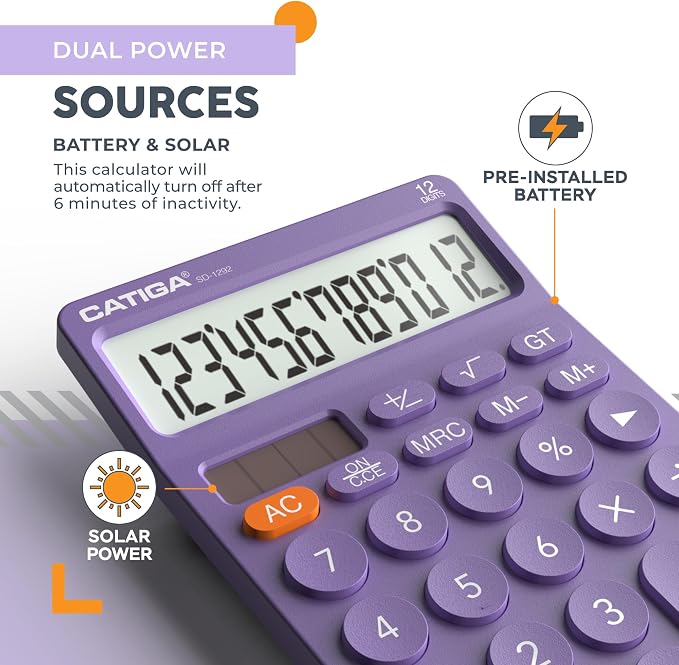 CATIGA 12 Digit Desktop Calculator Basic Desk Calculator