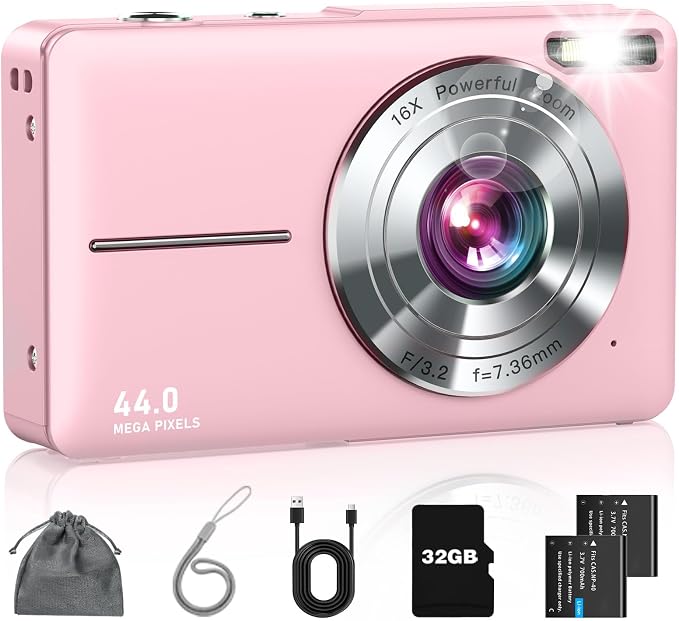 Lecran Digital Camera, FHD 1080P Point and Shoot Camera