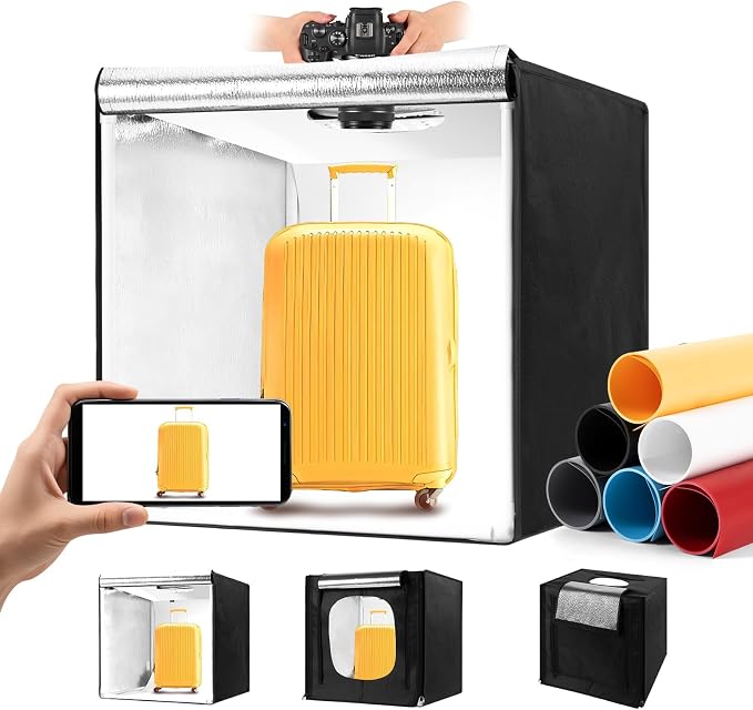 Photo Light Box, Portable 12/16/20/24/32 Inch Photo Studio Light Box, Shooting