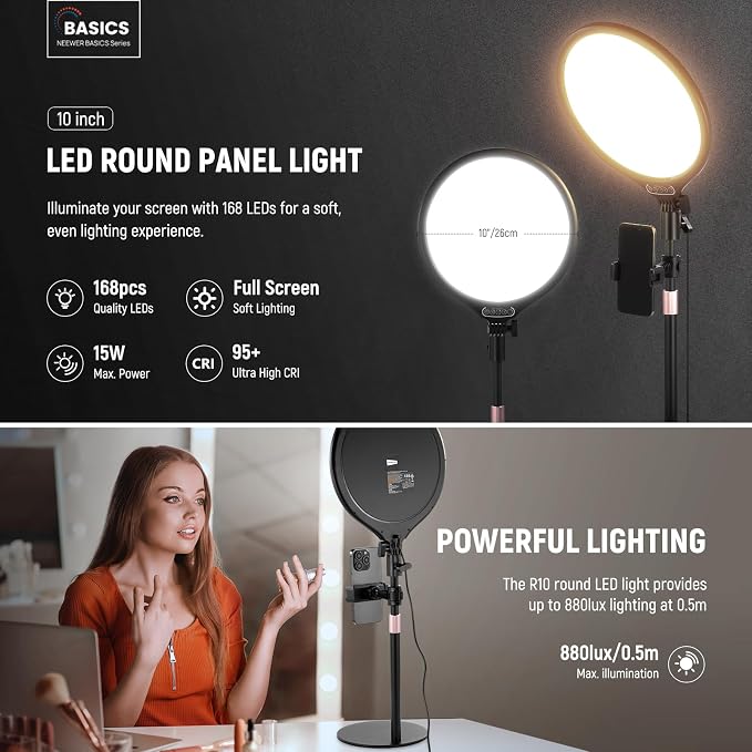 NEEWER Basics 2 Pack 10.5" Desktop LED Ring Light