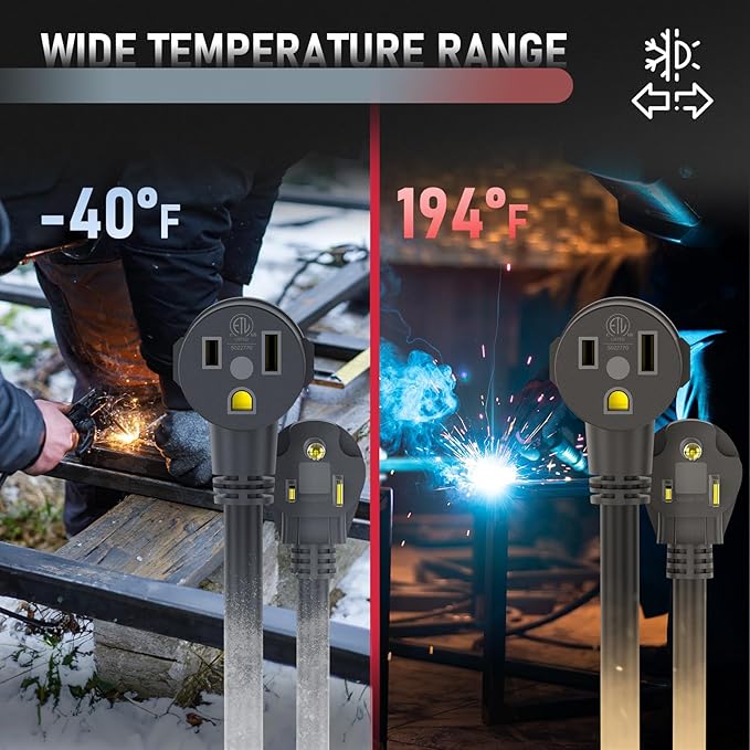 YESWELDER 50ft 250 Volt Welder Extension Cord 10 AWG Power Extension for Welding Machines, NEMA 6-50P to 6-50R