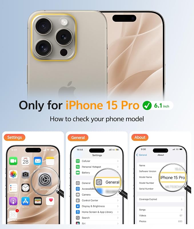 FNTCASE for iPhone 15 Pro Case: Translucent Matte Cases