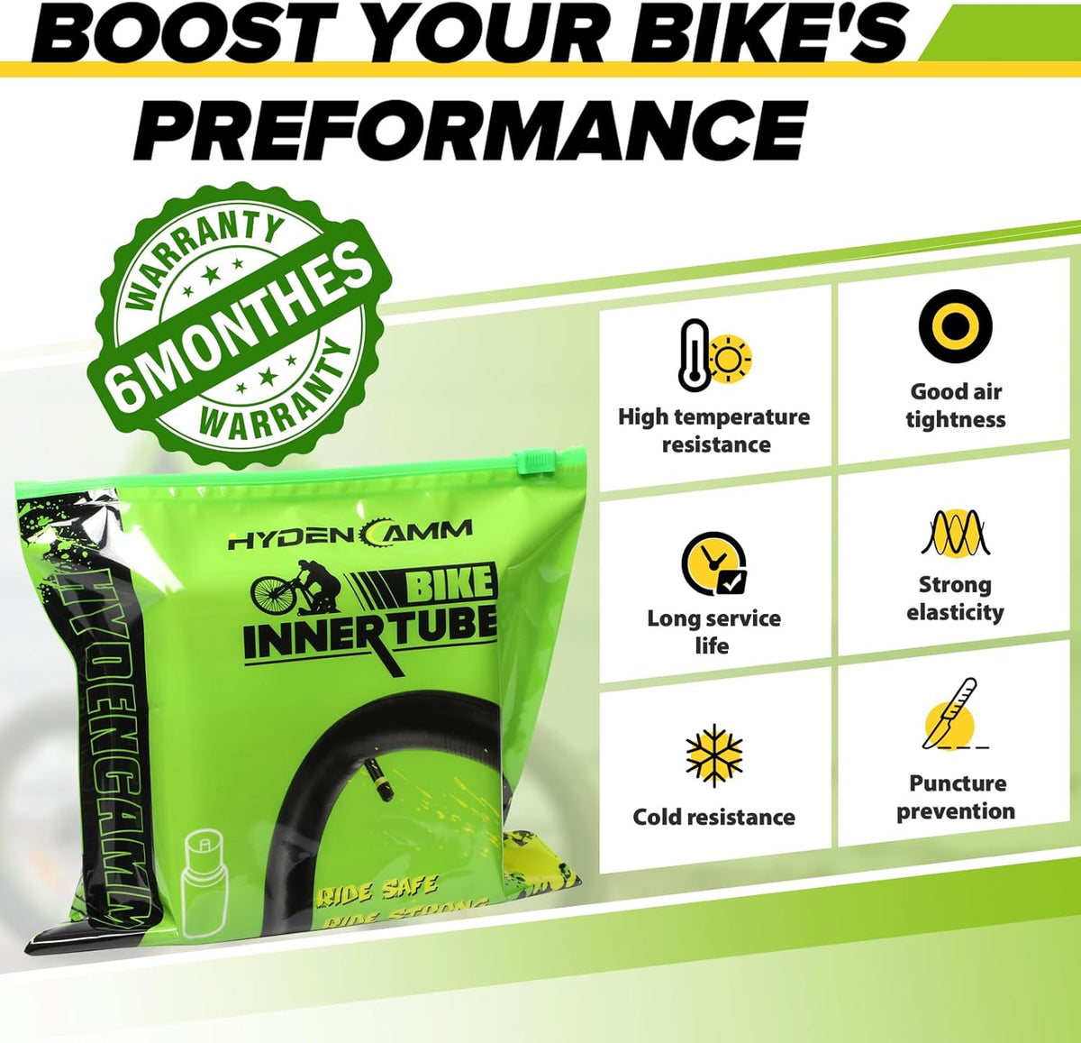 Reliable Bicycle Tube by [Brand Name] - 12 to 29 Inch Sizes with 32mm AV Schrader Valve & Tire Levers