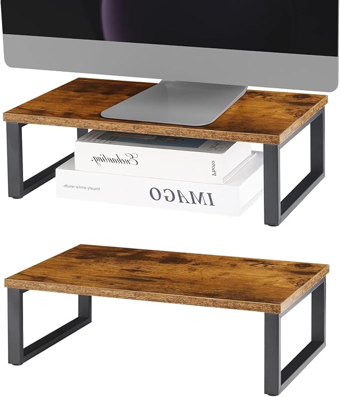 Monitor Stand Riser 2 Pack Laptop Stand Riser Holder Wood Computer Stands