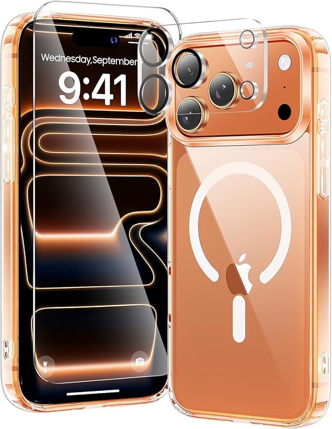 toushion 3 in 1 for iPhone 17 Pro Case Clear, Fits MagSafe, Not Yellowing