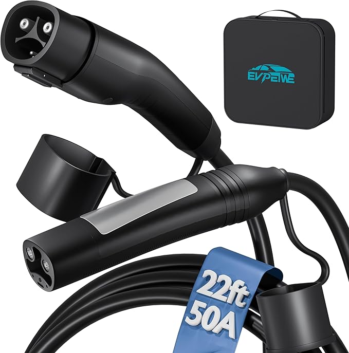 22ft Extension Cord for Tesla Charger 11kW 50A 240V Extension Cable for NACS Charger Compatible with Model 3/Y/X/S/Cybertruck, Extension Cord with NACS Plug for Level 1 & 2 Tesla Wall Connector