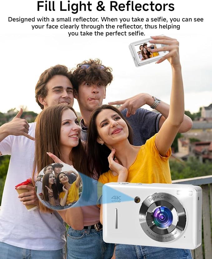 Digital Camera for Kids, FHD 1080P 44MP Point and Shoot Digital Camera