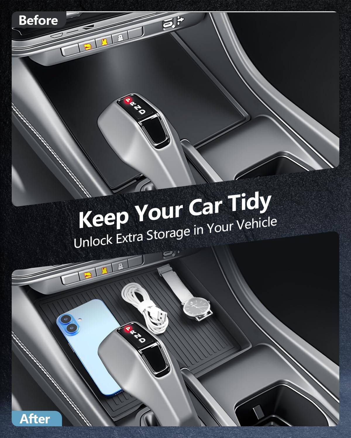 SKTU 3Pack for 2024-2027 Dodge Charger Center Console Organizer Cup Holder