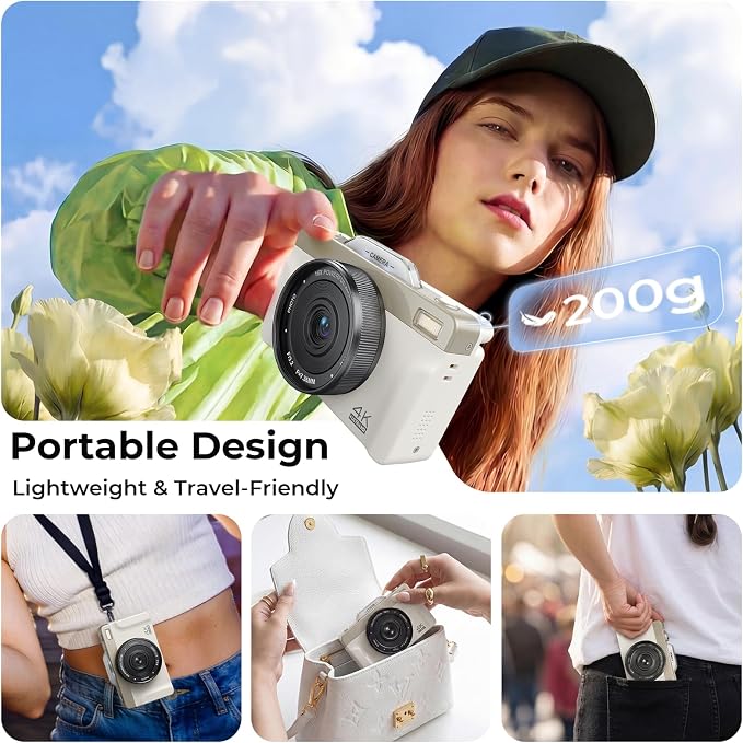 4K Digital Camera for Photography, 2026 Latest 64MP Autofocus WiFi Vlogging
