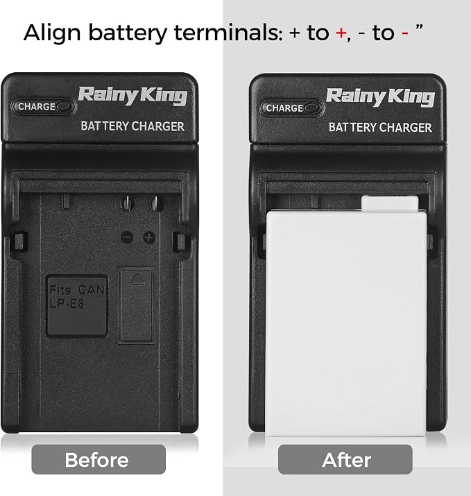 LP-E8 Battery Charger for Canon LC-E8, Canon EOS Rebel T2i, Kiss X4, X7i