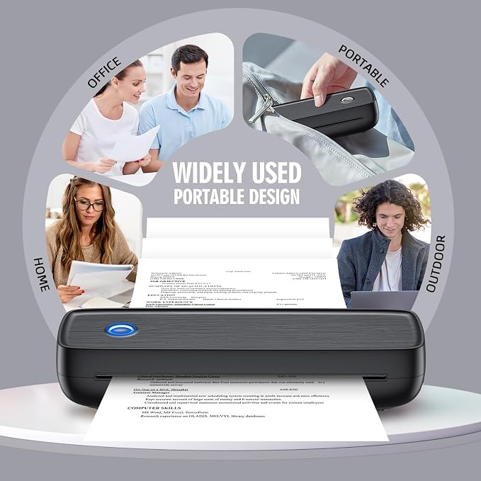 Portable Inkless Printer, Wireless Bluetooth Thermal Printer