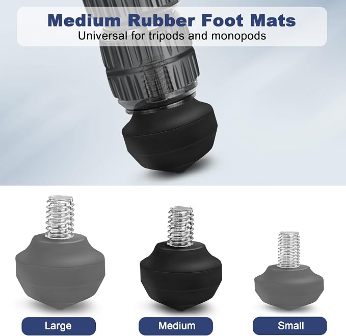 Manbily Universal Tripod Rubber Foot Spike, Anti-Slip 3/8" Rubber Feet