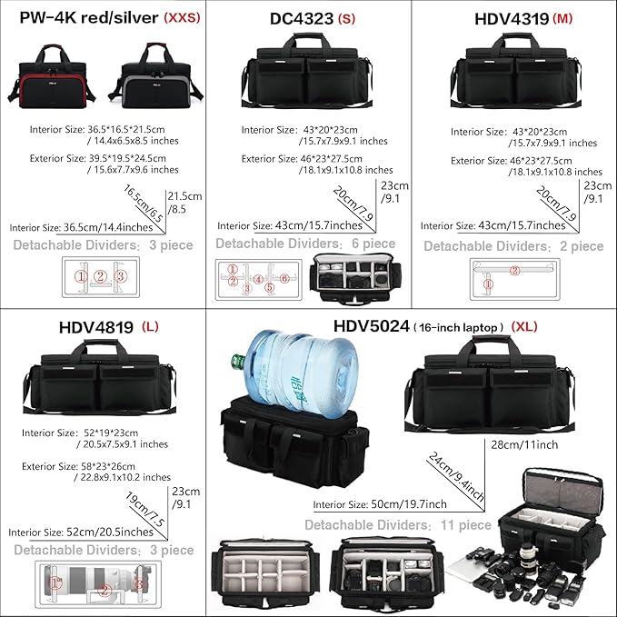 Large Camera Bag, Pressure proof &Waterproof DSLR SLR Mirrorless Gadget bag