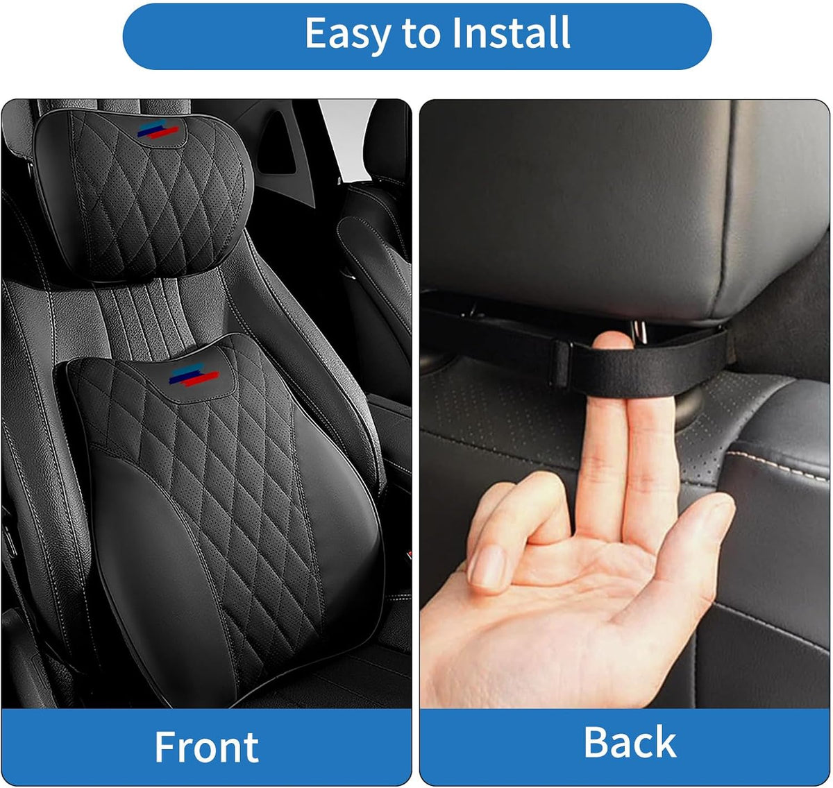 Anti-Stain Nappa Leather Car Neck Pillow for BMW New X3 X5 X2 X4 X1