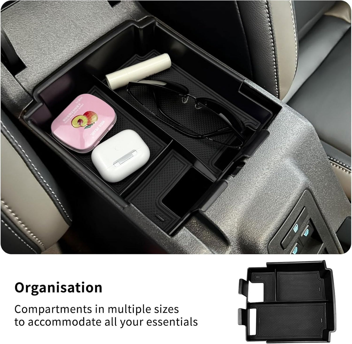 Zxiaochun Center Console Tray for 2025 2026 Ford Bronco 4-Door Accessories