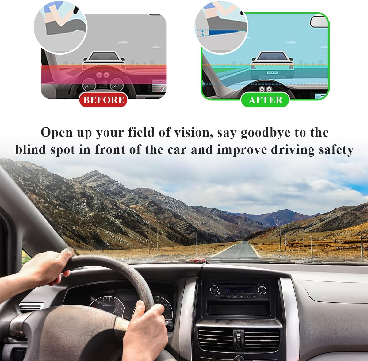 Car Seat Cushion, Comfort Memory Foam Car Cushion, Non-Slip Auto Booster Seat Cushion for Improve Driving Vision, Suitable for Vehicles Trucks SUVs Car Accessories (Black)