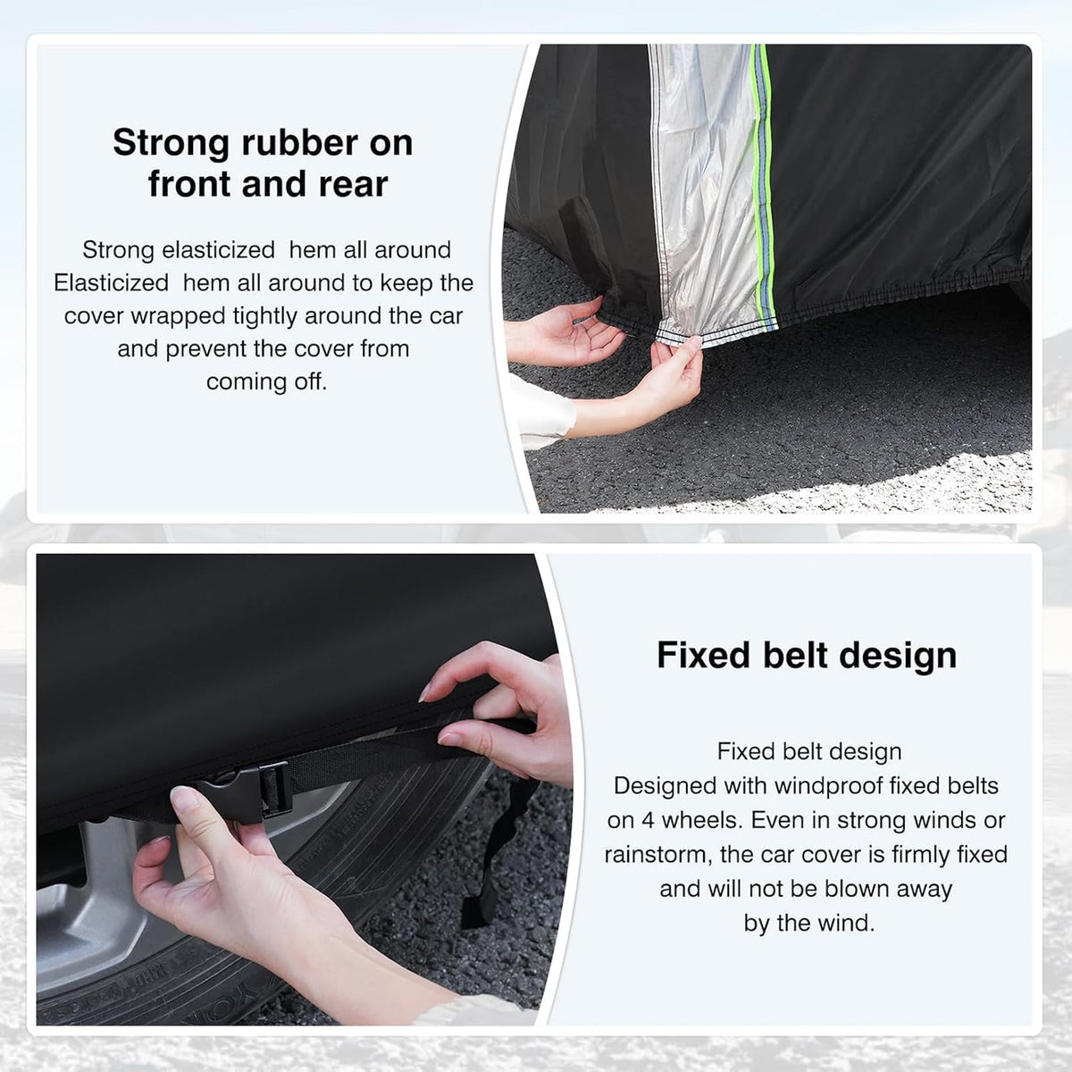 420D Car Cover for BMW X3/X3 M 2003-2024 2025 2026 All Weather SUV Car Covers for X3 Accessories Outdoor Waterproof UV Protection with Zipper & Reflective Safety Strips