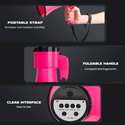 MyMealivos 30W Megaphone - Adjustable Volume Control & Siren | 800 Yards Range for Sports Events