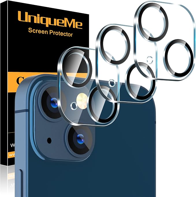 UniqueMe for iPhone 13 / iPhone 13 Mini Camera Lens Protector, Tempered Glass