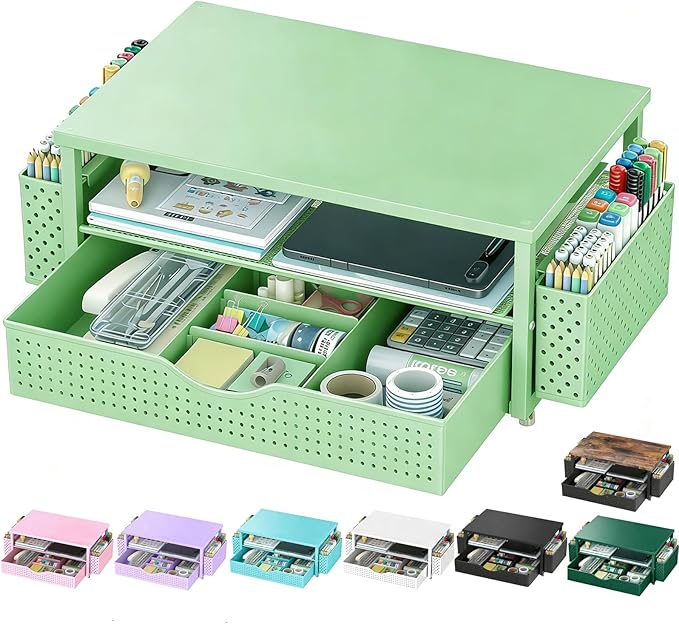 Spacrea Desk Organizer and Accessories, Computer Monitor Stand Riser