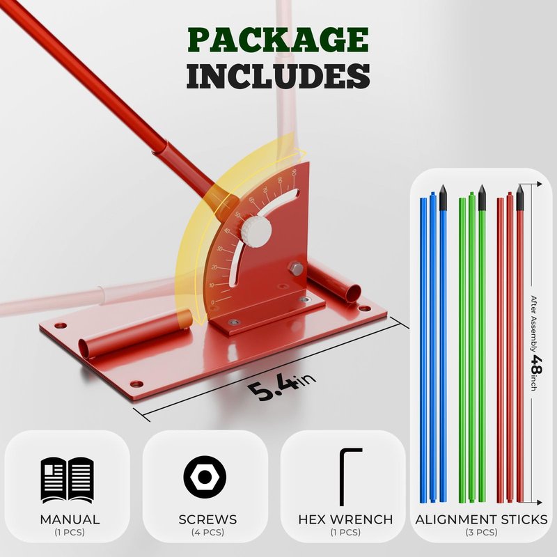 Zcoorey Golf Alignment Stick Holder - Metal Golf Alignment Sticks, Three-Hole Holder, Golf Swing Trainer with Training Manual, Golf Training Aid for Swing Plane & Swing Path