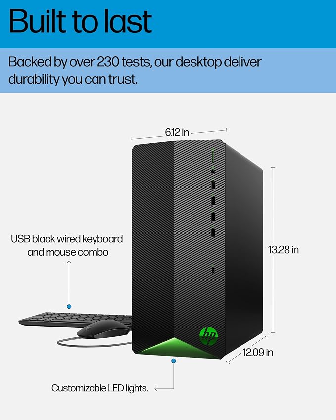 HP 2026 Desktop Tower Computer for Home Office Student, Intel i7-11700F 8-Core, 16GB DDR4 RAM, 256GB PCIe SSD, WiFi 6, Keyboard & Mouse, Windows 11 Home-Ready for Work, Business Family Use, Jet Black