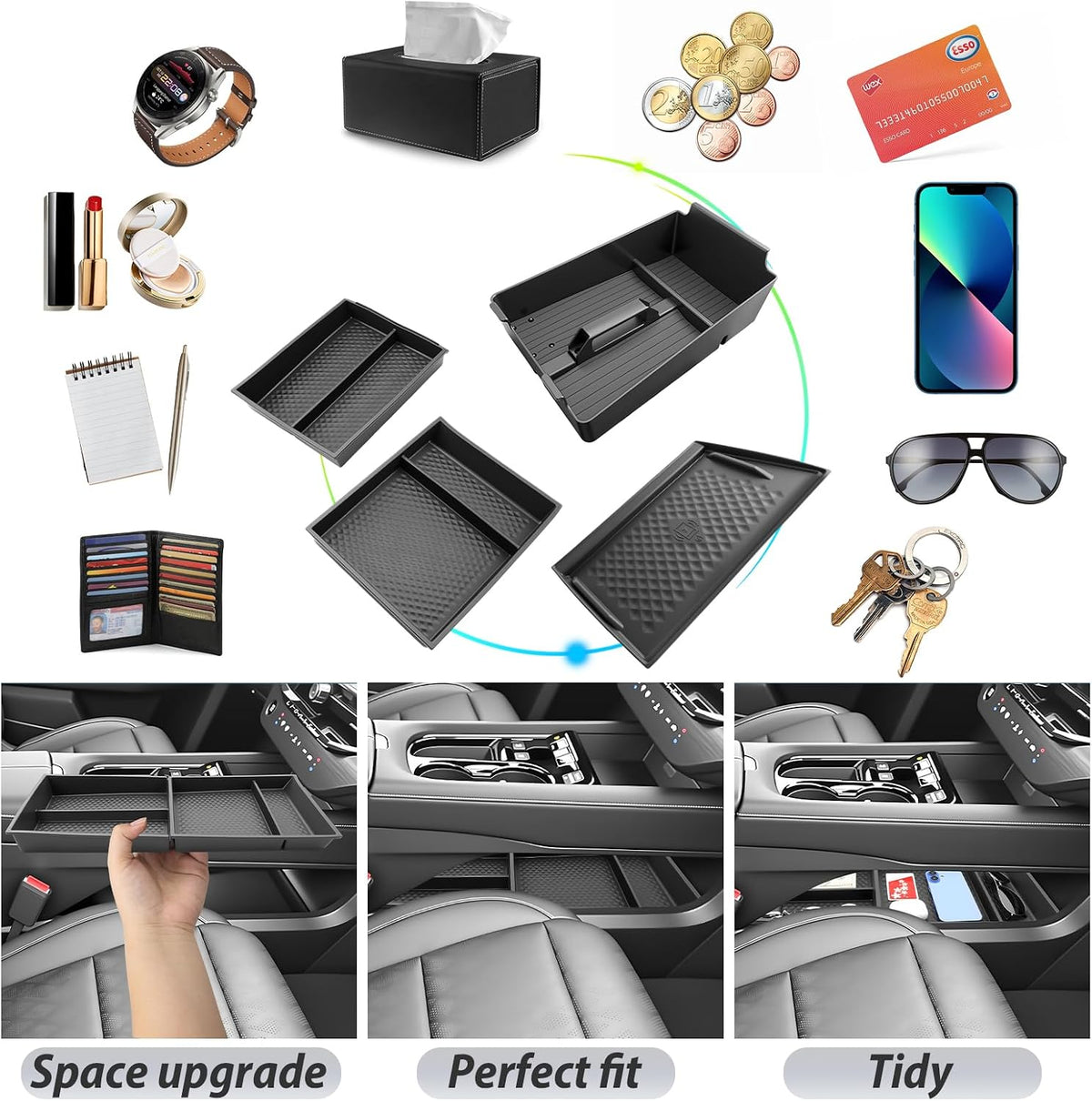 SKTU 4-Pack for 2025 2026 2027 Nissan Murano Center Console Organizer