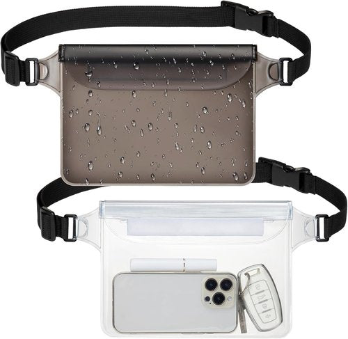 F-Color Waterproof Fanny Pack - Adjustable Waist Strap & Triple Zipper Roll-Top Dry Bag | Perfect for Beach, Kayaking & Boating