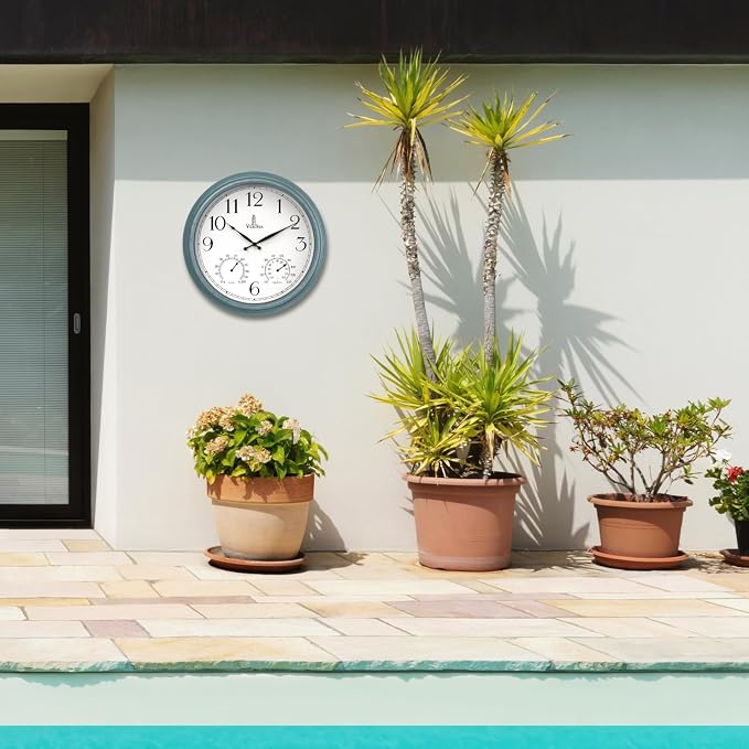 18 inch Outdoor Clocks for Patio Large Waterproof