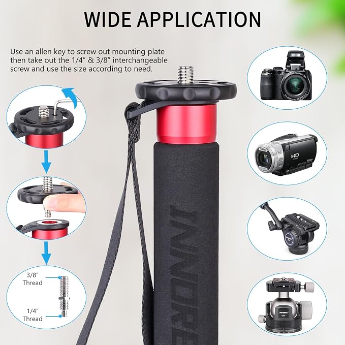 Camera Monopod INNOREL VM60C Carbon Fiber Portable Compact Lightweight Travel
