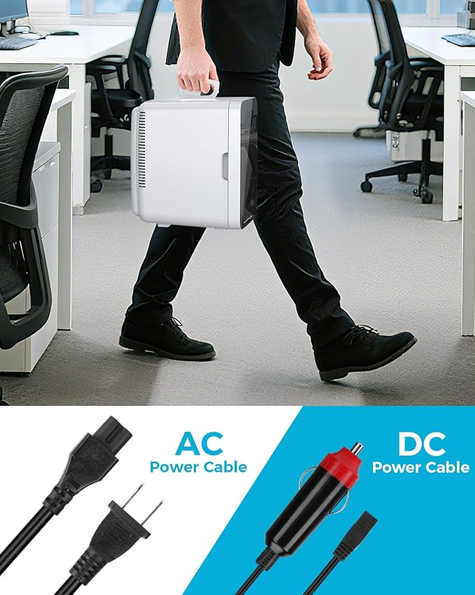 Antarctic Star Compact Mini Fridge, 10L Portable Small Refrigerator, 2.6 Gal Desktop Fridge with AC/DC Adapters, Small Cosmetics Cooler for Beverage, Food, Makeup, Bedroom, Office, Dorm, White