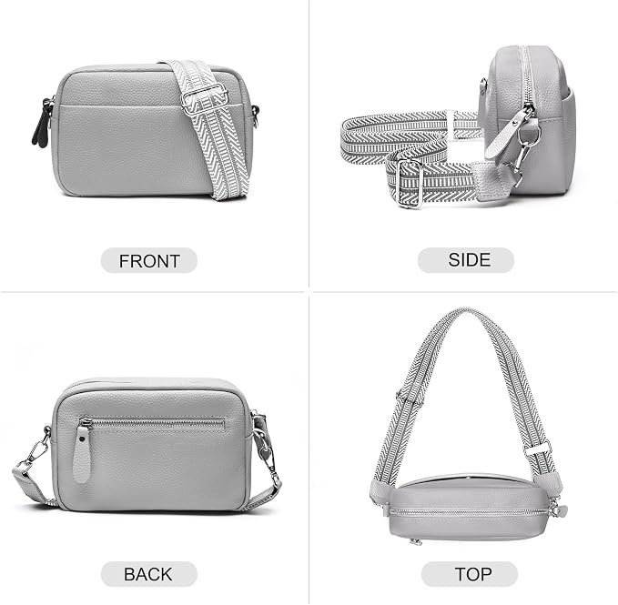 Small Crossbody Bags for Women Genuine Leather, Guitar Strap Shoulder Handbag