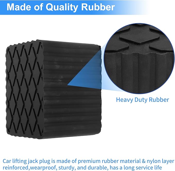Car Jack Pads 6.3" x 4.7" x 4.7" Universal Jack Pad Jack Rubber Pad Heavy Duty Jack Stand Pads 8,000 Lbs(3.6 Tons) Anti-Slip Protect Frame Black 1Pc