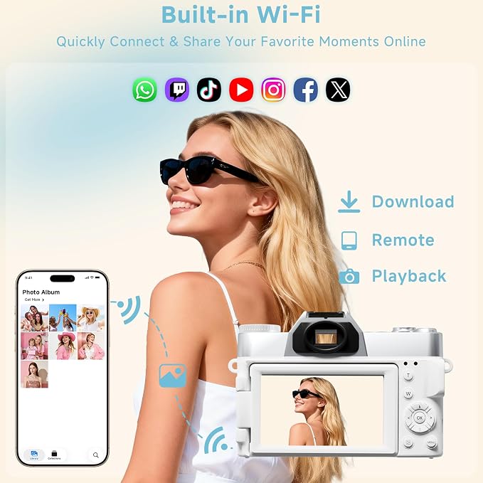 6K Digital Camera for Photography Autofocus, 2026 Upgraded WiFi Vlogging Camera