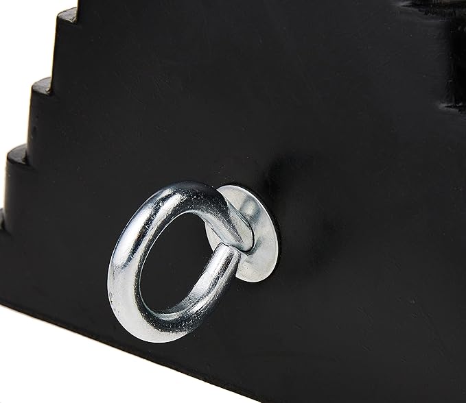 MaxxHaul 70073 Solid Rubber Heavy Duty Wheel Chock with Eyebolt, 1 Count (Pack of 1)