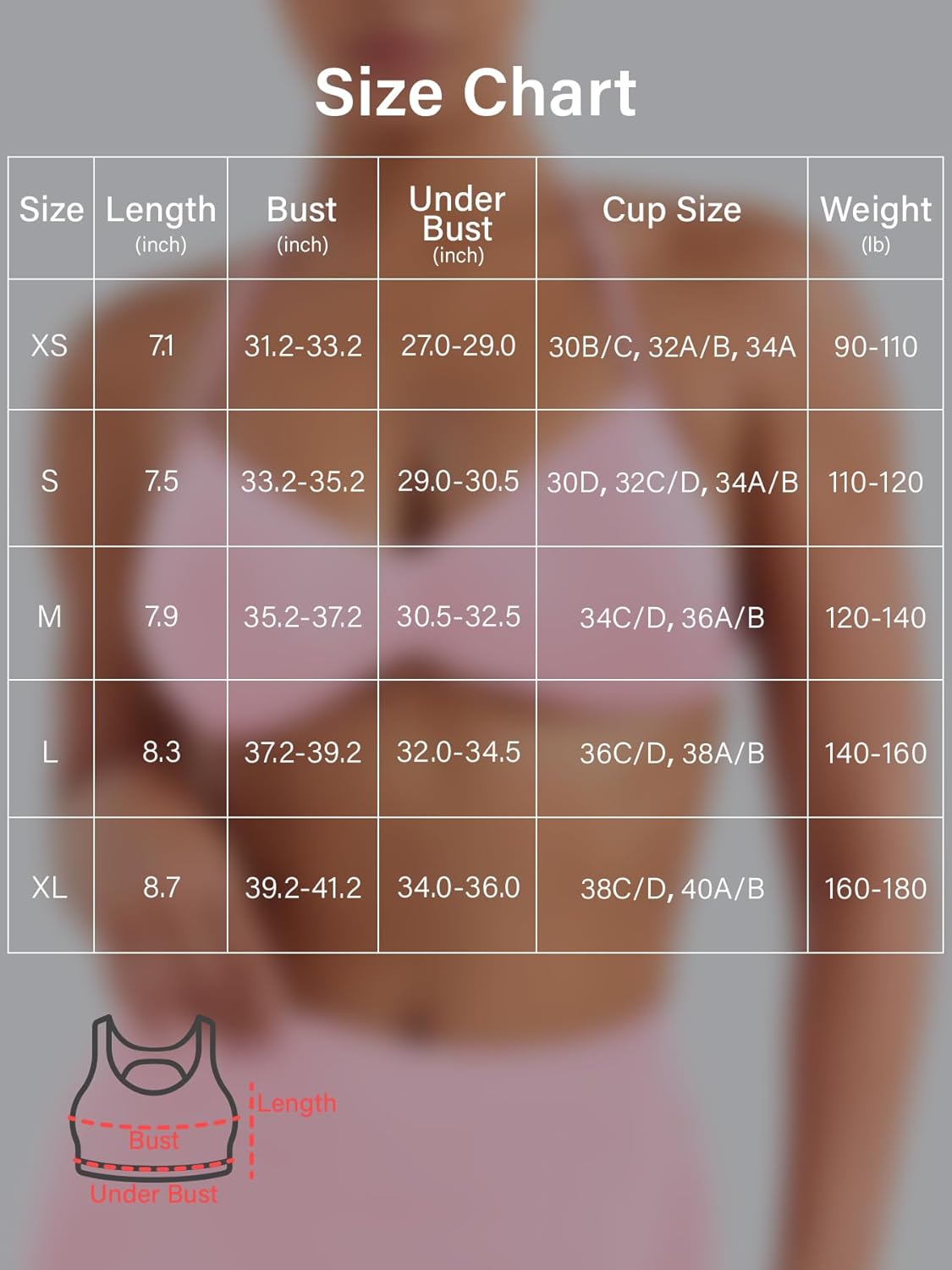 VOYJOY Sports Bra - Adjustable Padded Strappy Workout & Yoga Crop Top for Women