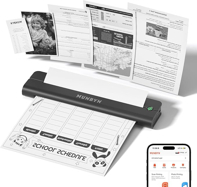 MUNBYN Portable Printer Wireless