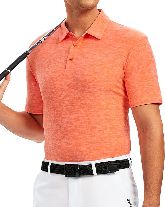 Alex Vando Mens Golf Shirt Moisture Wicking Quick-Dry Short Sleeve Casual Polo Shirts for Men