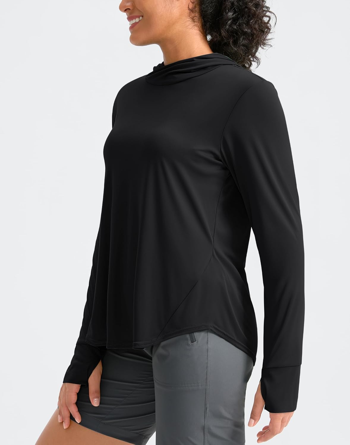 Pudolla Women's UPF 50+ Sun Protection Shirt - Lightweight Long Sleeve UV Hoodie for Outdoor Activities