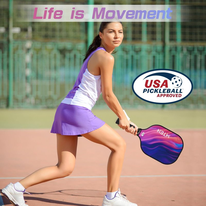 Pickleball Paddles, Pickleball Paddles Set of 4, USAPA Approved Fiberglass Set, 4 Paddles, 4 Outdoor Balls, 1 Bag, Pickleball