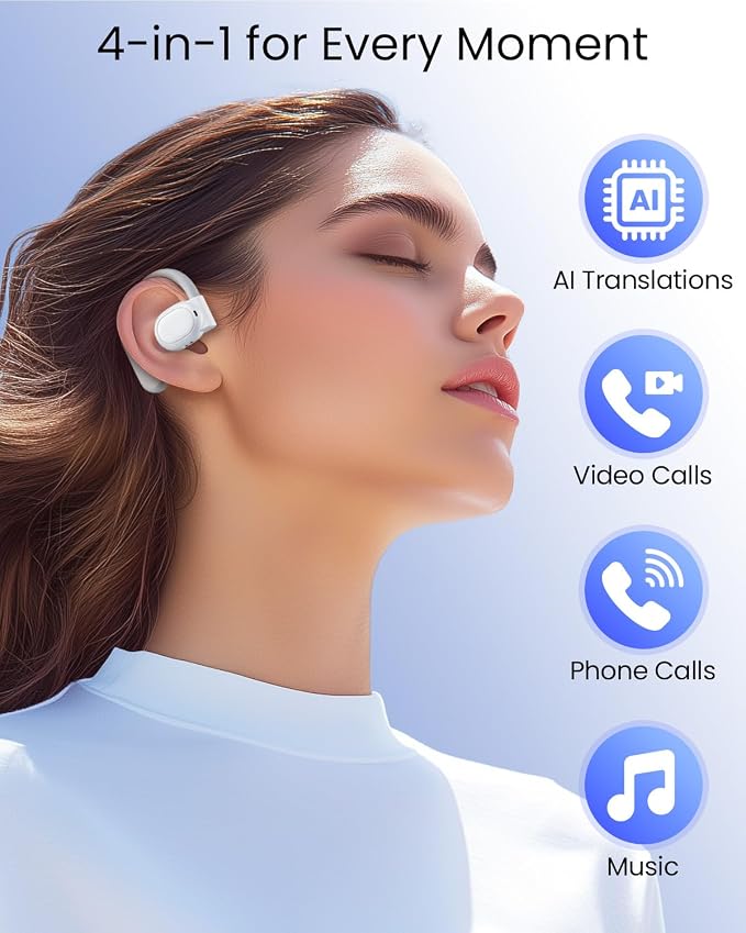 AI Translation Earbuds Real Time 164 Languages 80H Playtime Translator Ear Buds