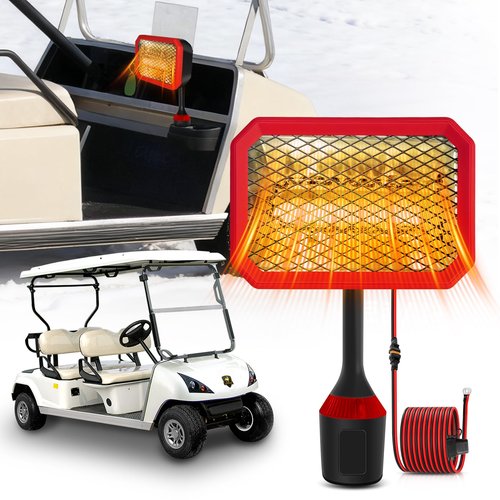 Gociean 48V Electric Golf Cart Heater (2nd Gen) with 360 Degree Adjustable Angle, Battery Powered Golf Cart Heater, 400W Silent Carbon Fiber Heating for 48V Club Car/Yamaha/EZGO Golf Cart