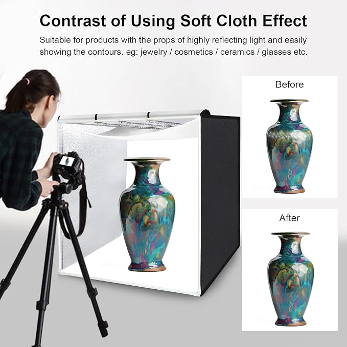 PULUZ 32"x32" Large Photo Studio Light Box, 90W 14000LM High CRI95+ Lighting