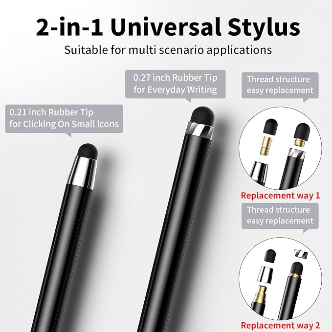 10 PCS Stylus, Stylus Pen for Touchscreen, Stylus 2-in-1 High Sensitivity &
