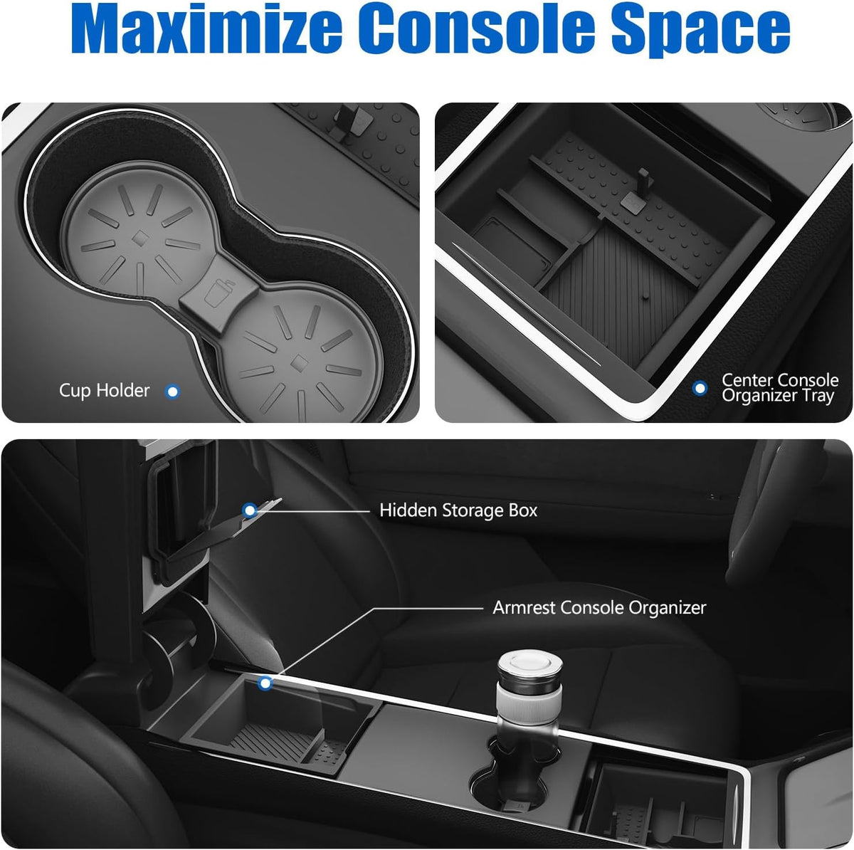5PCS Center Console Organizer for Tesla Model Y Juniper & Model 3 Highland