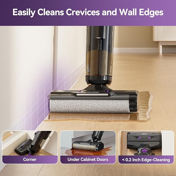 Redroad Wet Dry Vacuum Cleaner 16,000Pa,50Mins Runtime Cleaning Area 3,013 ft²,Cordless Vacuum Cleaner, Cordless Vacuum and Mop All in One,for Hard Floors Sticky Messes and Pet Hair,W15 Set