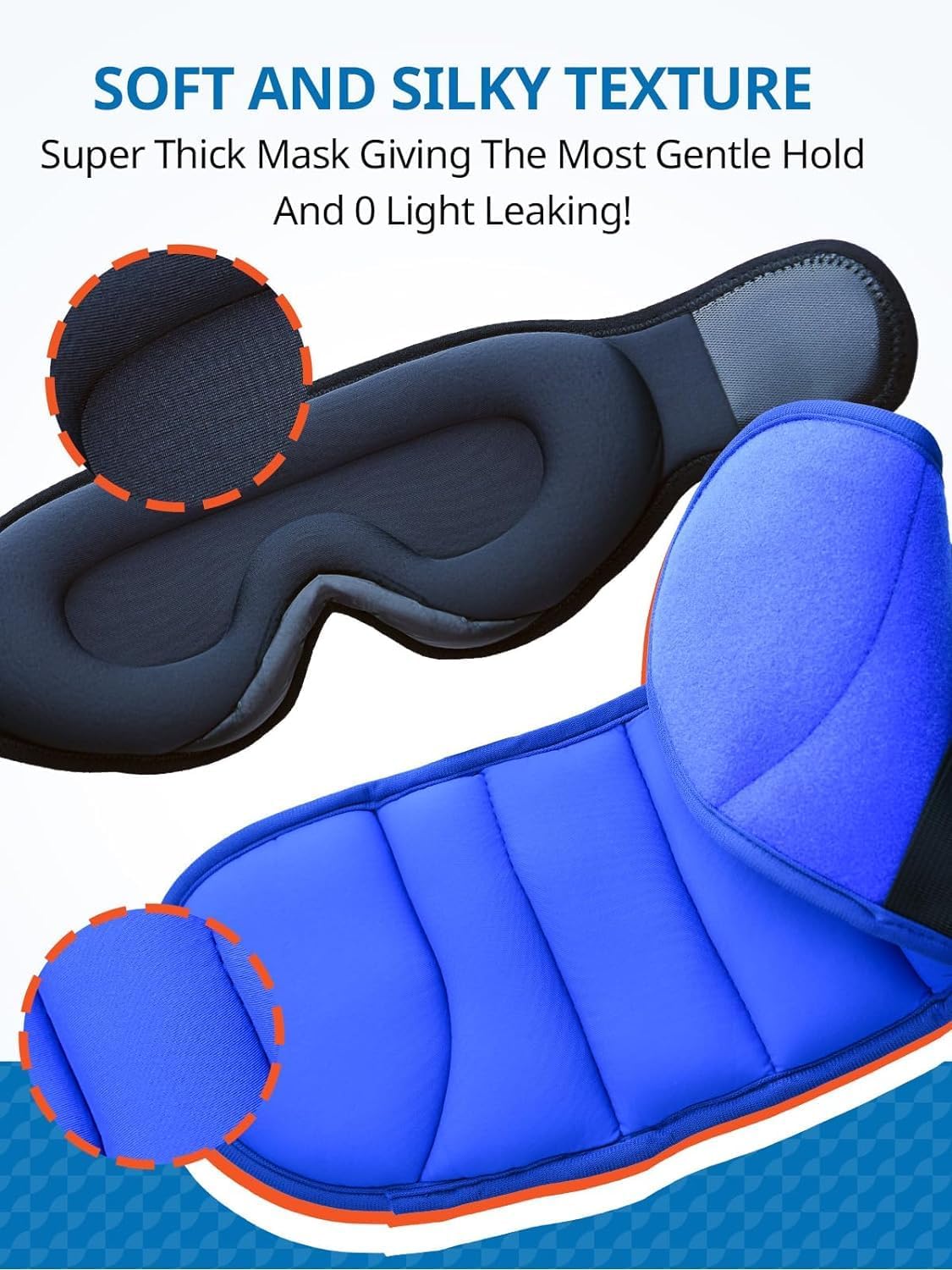 SARISUN Travel Pillows for Airplanes, Airplane Pillow with Sleeping Eye Mask, Travel Neck Pillow for Car, Road Trip Car Headrest, 2-Pack Airplane Travel Essentials, Black and Mottled Blue